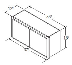 Aristokraft Cabinetry All Plywood Series Gaither Birch 5 Piece Wall Trimmable Cabinet WT3718B