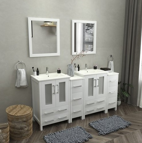 Vanity Art - Bathroom Vanity Set - VA3024-72B - Brown