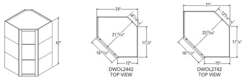 Aristokraft Cabinetry All Plywood Series Glyn Birch Diagonal Corner Open Wall Cabinet DWOL2442