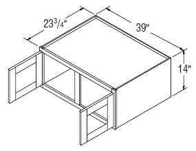 Aristokraft Cabinetry All Plywood Series Glyn Paint Refrigerator Wall Cabinets with Glass RWWG3914