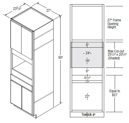 Aristokraft Cabinetry All Plywood Series Glyn Paint Microwave Tall Cabinet TMW2790B