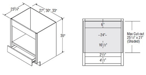 Aristokraft Cabinetry All Plywood Series Glyn Paint Base Built-in Microwave Cabinet BMW2735