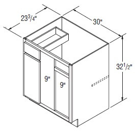 Aristokraft Cabinetry Select Series Glyn Paint Square Corner Base Cabinets BC3932.5