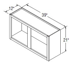 Aristokraft Cabinetry All Plywood Series Korbett Paint Wall Open Cabinet WOL3921