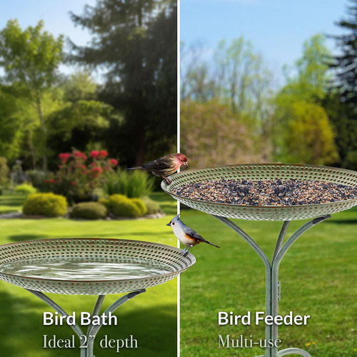 Good Directions - 20" Blue Verde Copper Bird Bath with Stand - BBG20-1V1