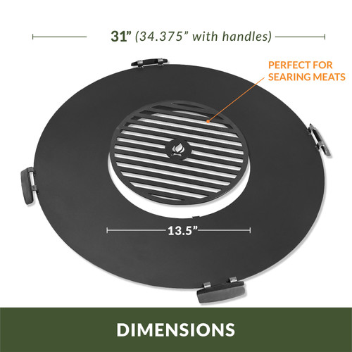 Good Directions - 31" Cooking Grill Plate Accessory for Fire Pits and Paver Fire Pits - 222386