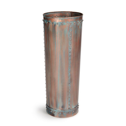 Good Directions - Unique Tall Riveted Verdigris Planter for Outdoor or Indoor Use, Garden, Deck, and Patio - P31V