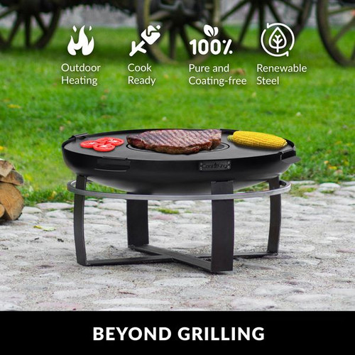 Good Directions - Viking 24" Fire Pit with Grill Plate and Cover Lid - 111260GC