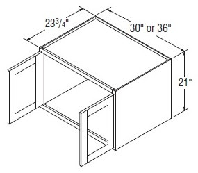 Aristokraft Cabinetry All Plywood Series Korbett Maple Refrigerator Wall Cabinets with Doors Prepped for Glass RWPG3621B