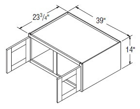 Aristokraft Cabinetry Select Series Korbett Maple Refrigerator Wall Cabinets with Doors Prepped for Glass RWPG3914