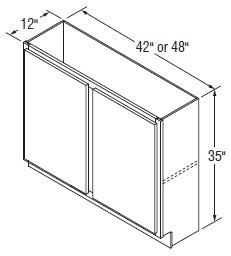 Aristokraft Cabinetry Select Series Korbett Maple Base Cabinets with Full Height Door B48FH-12