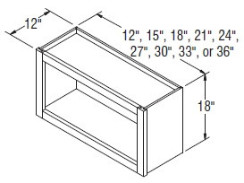 Aristokraft Cabinetry All Plywood Series Korbett Paint 5 Piece Wall Open Cabinet WOL1818
