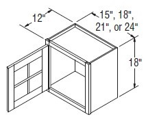 Aristokraft Cabinetry All Plywood Series Korbett Paint 5 Piece Wall Cabinet with Mullion Doors WMD2418R Hinged Right