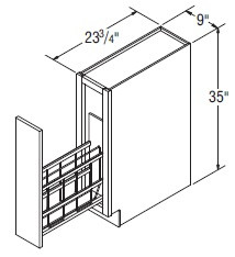 Aristokraft Cabinetry All Plywood Series Korbett Paint 5 Piece Base Cabinet with Tray Divider Pull-out BTDPP09