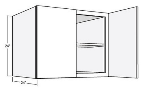 Cubitac Cabinetry Dover Cafe Double Butt Doors Wall Cabinet - W3024X24-DC