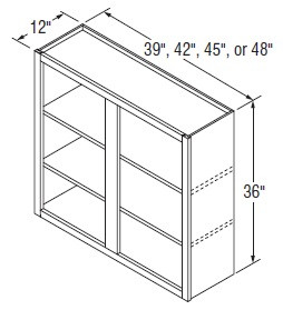 Aristokraft Cabinetry All Plywood Series Korbett Maple 5 Piece Wall Open Cabinet WOL4236