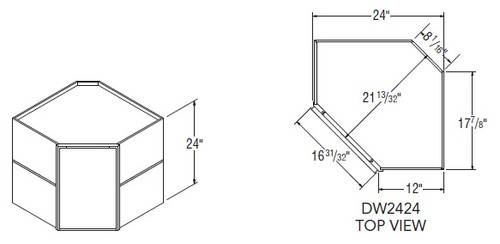 Aristokraft Cabinetry All Plywood Series Korbett Maple 5 Piece Diagonal Corner Wall Cabinet DW2424
