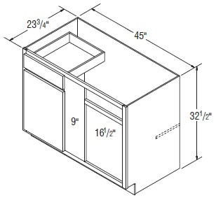 Aristokraft Cabinetry Select Series Rena PureStyle Paint Square Corner Base Cabinets BC4832.5