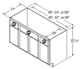 Aristokraft Cabinetry All Plywood Series Rena PureStyle Paint Vanity Console Base VCB6032.5