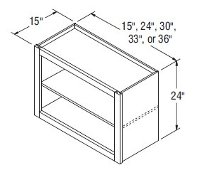 Aristokraft Cabinetry Select Series Sinclair Birch Wall Open Cabinet WOL152415