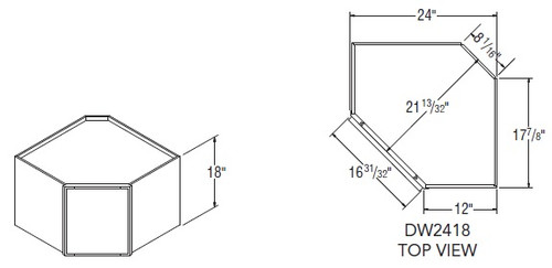 Aristokraft Cabinetry Select Series Sinclair Birch Diagonal Corner Wall Cabinet DW2418
