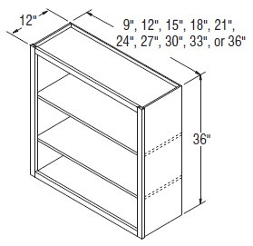 Aristokraft Cabinetry All Plywood Series Tilden PureStyle Wall Open Cabinet WOL3036