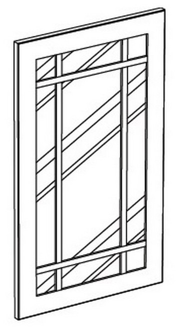 Cubitac Cabinetry Dover Latte Prairie Mullion Clear Glass Door - ND3042-DL