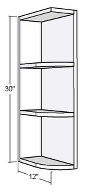 Cubitac Cabinetry Dover Latte Two Shelves Wall End Open Cabinet - WS1230-DL