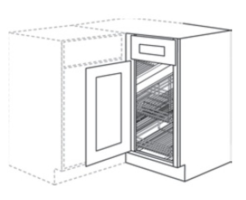 Cubitac Cabinetry Dover Latte Blind Corner Optimizer - BCO-BLB45-DL