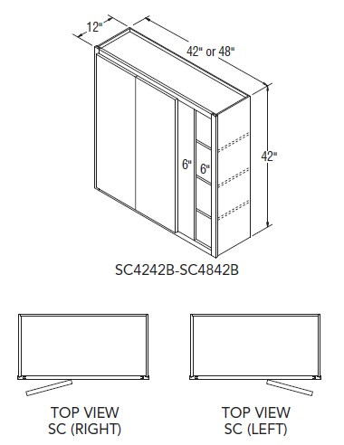 Aristokraft Cabinetry Select Series Trenton Birch Paint Square Corner Wall Cabinet SC4242BR Hinged Right
