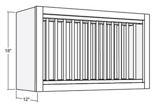 Cubitac Cabinetry Dover Shale Plate Rack - PR3018-DS