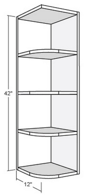 Cubitac Cabinetry Dover Shale Three Shelves Wall End Open Cabinet - WS642-DS