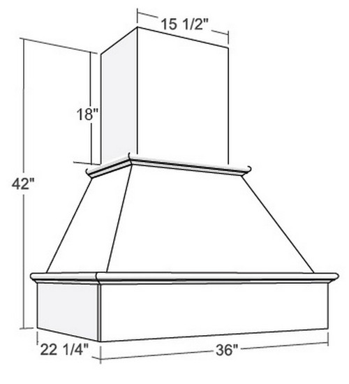 Cubitac Cabinetry Dover Shale Range Hood Arched - RHA3642-DS