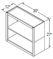 Aristokraft Cabinetry All Plywood Series Winstead Paint Wall Open Cabinet WOL3027