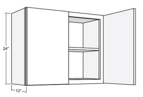 Cubitac Cabinetry Milan Latte Double Butt Doors Wall Cabinet - W2724-ML