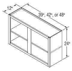 Aristokraft Cabinetry All Plywood Series Winstead Paint 5 Piece Wall Open Cabinet WOL4224