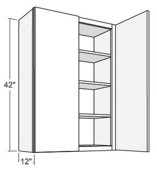 Cubitac Cabinetry Milan Latte Double Butt Doors Wall Cabinet - W2742-ML