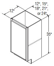 Aristokraft Cabinetry All Plywood Series Winstead Paint 5 Piece Base Cabinets with Full Height Door B24FH-12
