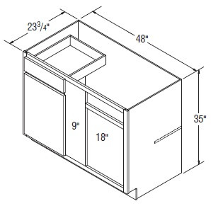 Aristokraft Cabinetry All Plywood Series Winstead Paint 5 Piece Square Corner Base Cabinet BC51