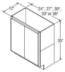 Aristokraft Cabinetry Select Series Winstead Paint 5 Piece Base Cabinets with Full Height Door B33FH-12B