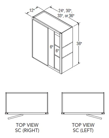 Aristokraft Cabinetry Select Series Winstead Paint 5 Piece Square Corner Wall Cabinet SC3036