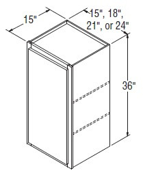 Aristokraft Cabinetry All Plywood Series Winstead Maple Wall Cabinet W213615R Hinged Right