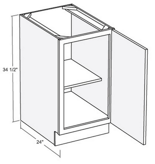 Cubitac Cabinetry Milan Latte Full Height Single Door Base Cabinet - B18FH-ML