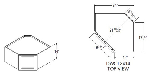 Aristokraft Cabinetry All Plywood Series Winstead Maple Diagonal Corner Open Wall Cabinet DWOL2414