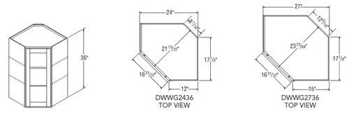 Aristokraft Cabinetry All Plywood Series Winstead Maple Diagonal Corner Wall Cabinet with Glass DWWG2436