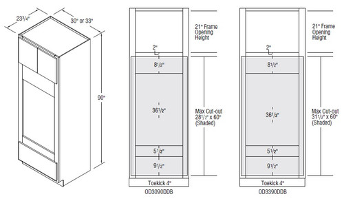 Aristokraft Cabinetry All Plywood Series Winstead Maple 5 Piece Microwave/Oven Combination Cabinets with Deep Drawer OD3090DDB