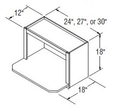 Aristokraft Cabinetry All Plywood Series Ellis PureStyle Microwave Wall Open Shelf MWOL2718