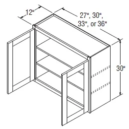 Aristokraft Cabinetry Select Series Winstead Maple Wall Cabinet with Doors Prepped For Glass WPG3636B