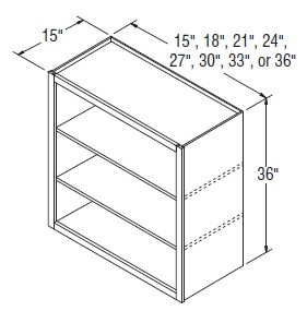 Aristokraft Cabinetry Select Series Winstead Maple Wall Open Cabinet WOL363615