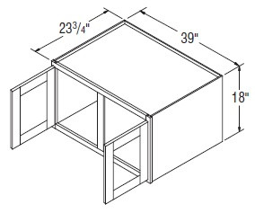 Aristokraft Cabinetry Select Series Winstead Maple Refrigerator Wall Cabinets with Doors Prepped for Glass RWPG3918